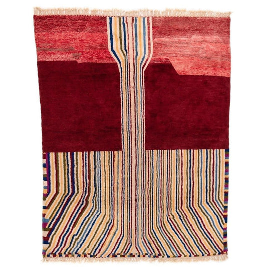 Ajeddig Red Abstract Rug