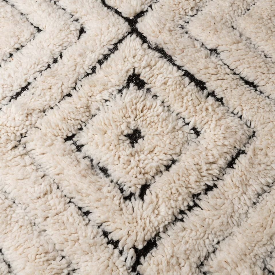ZigZag Black and White Diamond Rug