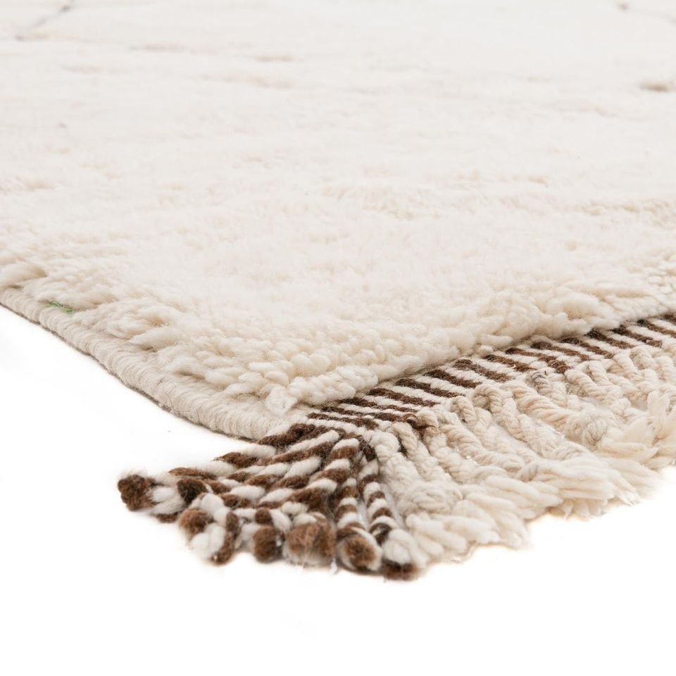 Hayta White Wool Rug