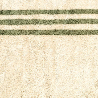Verda Green and White Striped Rug