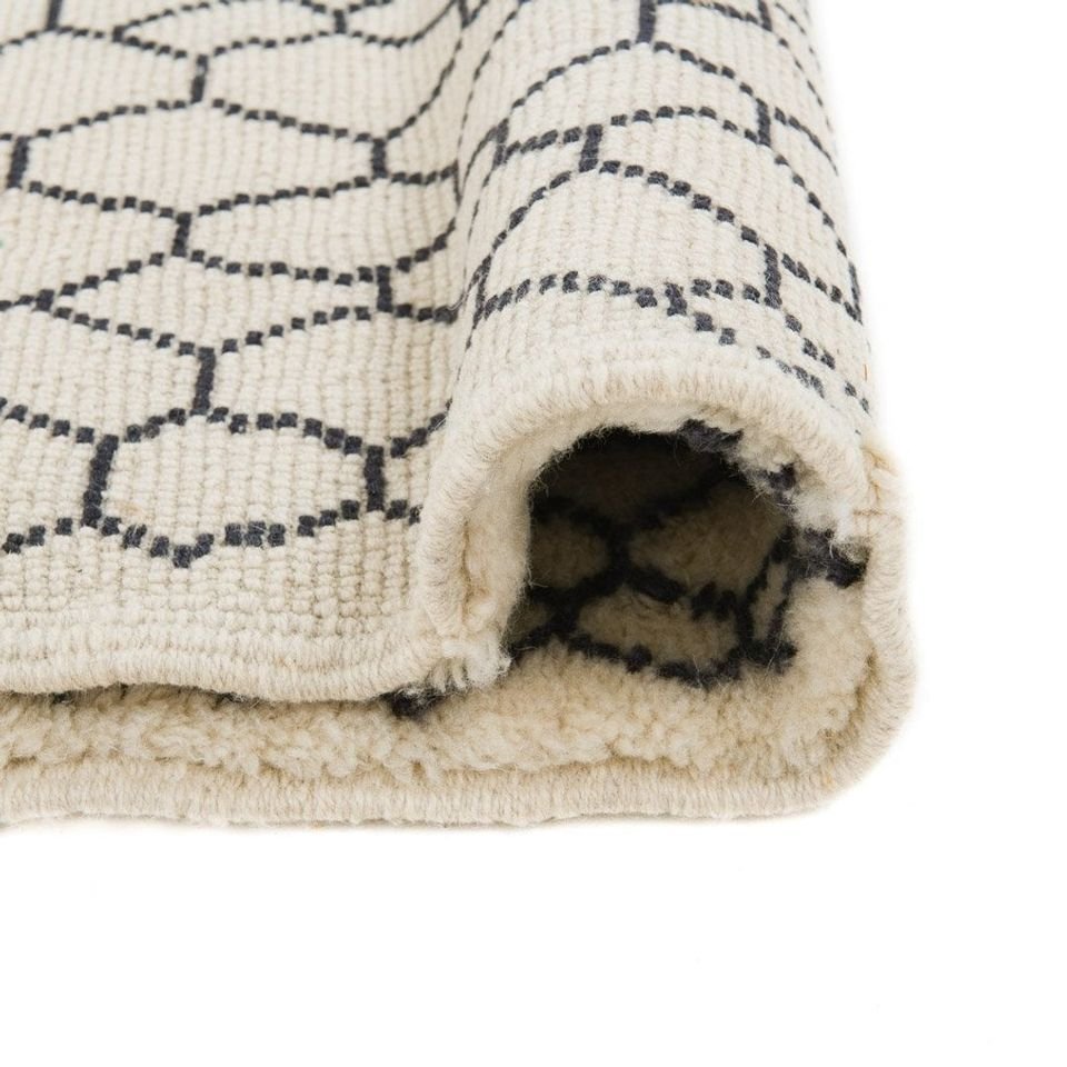 Damou Black and White Area Rug