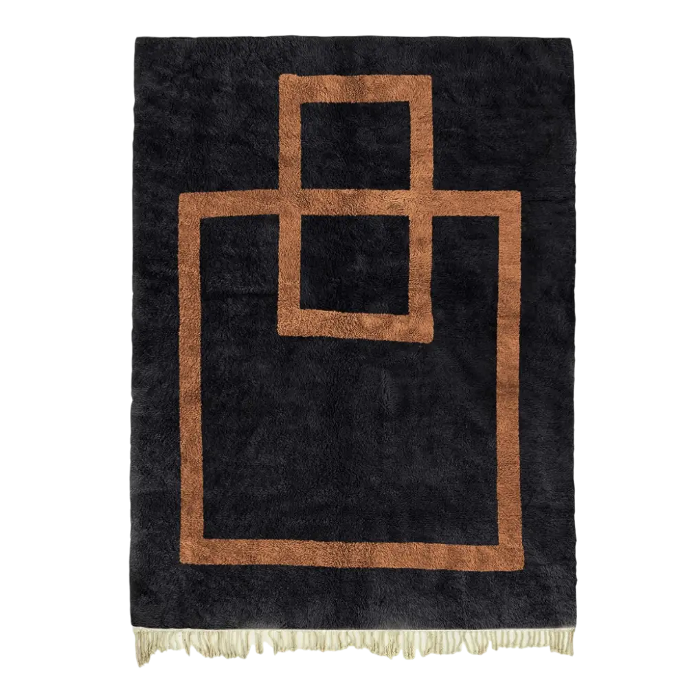 Architect’s Mark Black and Brown Area Rug