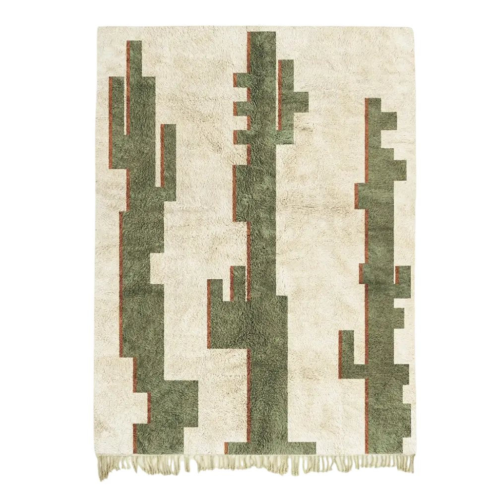Atlas Cactus Beige and Green Rug