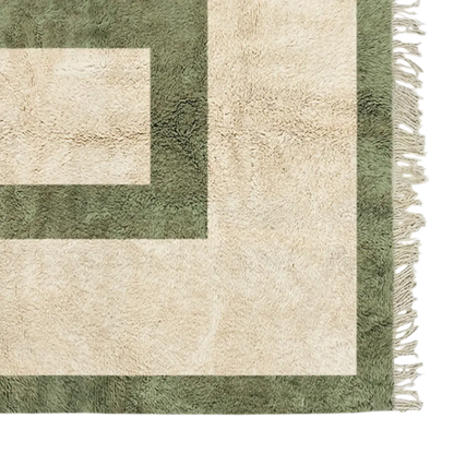 Atlas Grid Beige Green Rug