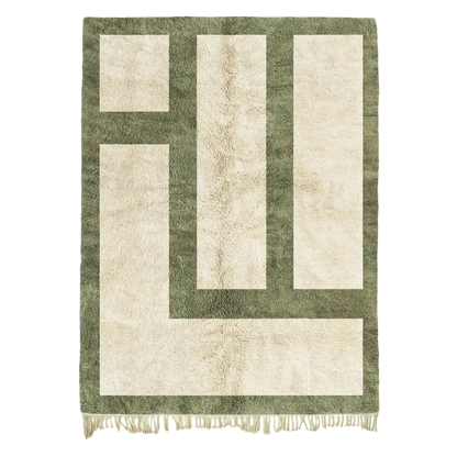 Atlas Grid Beige Green Rug