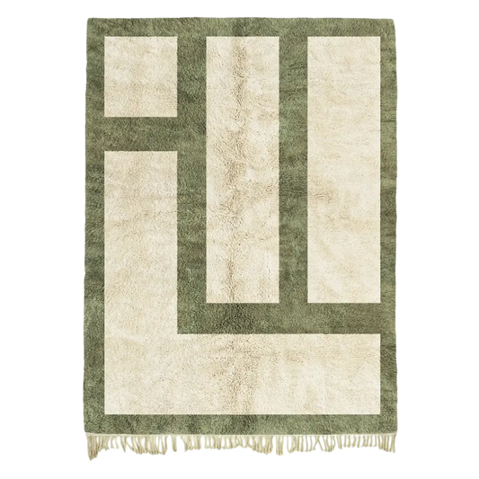 Atlas Grid Beige Green Rug
