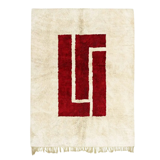 Atlas Heart Red and Beige Area Rug