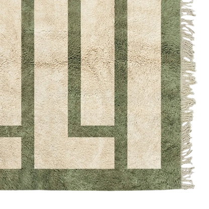Atlas Maze Green and Beige Rug