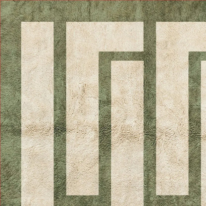 Atlas Maze Green and Beige Rug