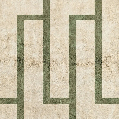 Atlas Maze Green and Beige Rug