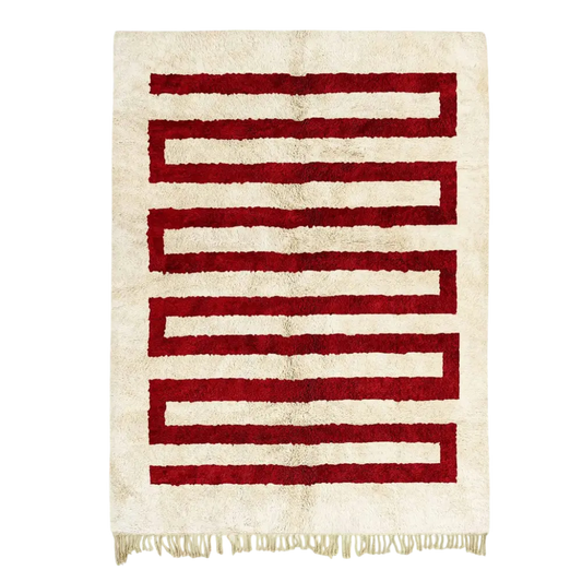Atlas Snake Beige Red Rug