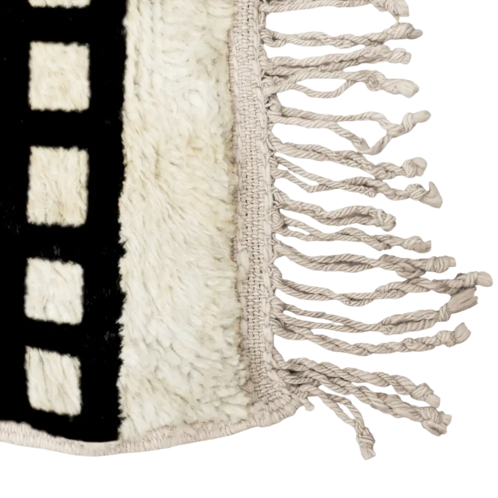 Balanced Frame White Black Rug