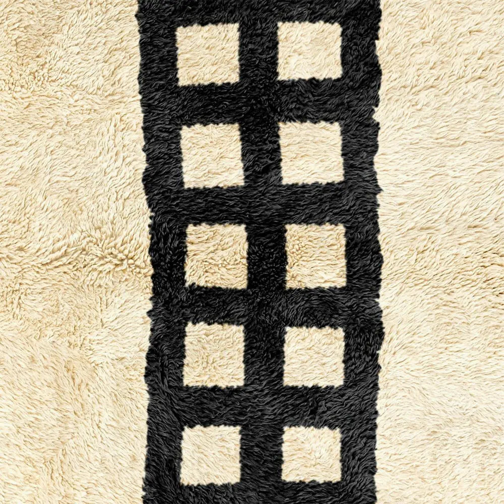 Balanced Frame White Black Rug