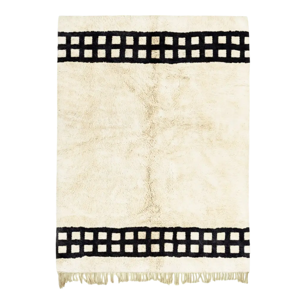 Balanced Frame White Black Rug
