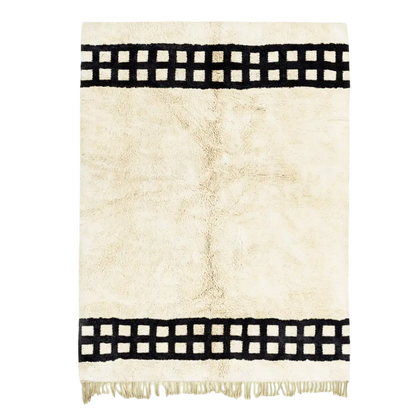 Balanced Frame White Black Rug
