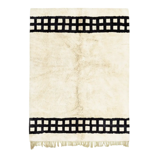 Balanced Frame White Black Rug