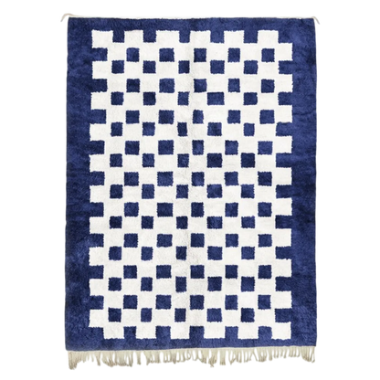 Checkered Sky – Blue and White Checkered Rug