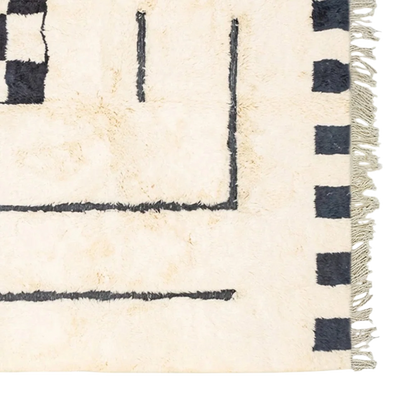 Checkmate Black White Checkered Rug