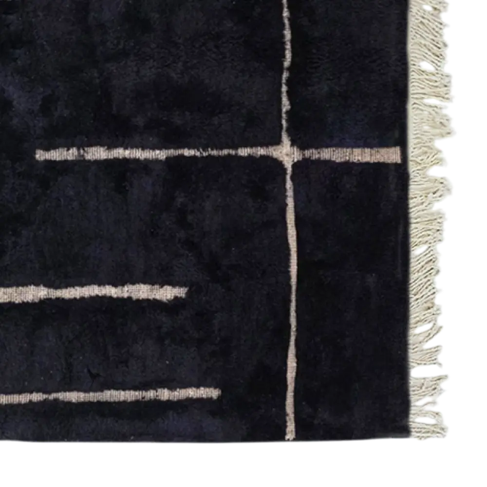 Hidden Stars – Black Abstract Rug