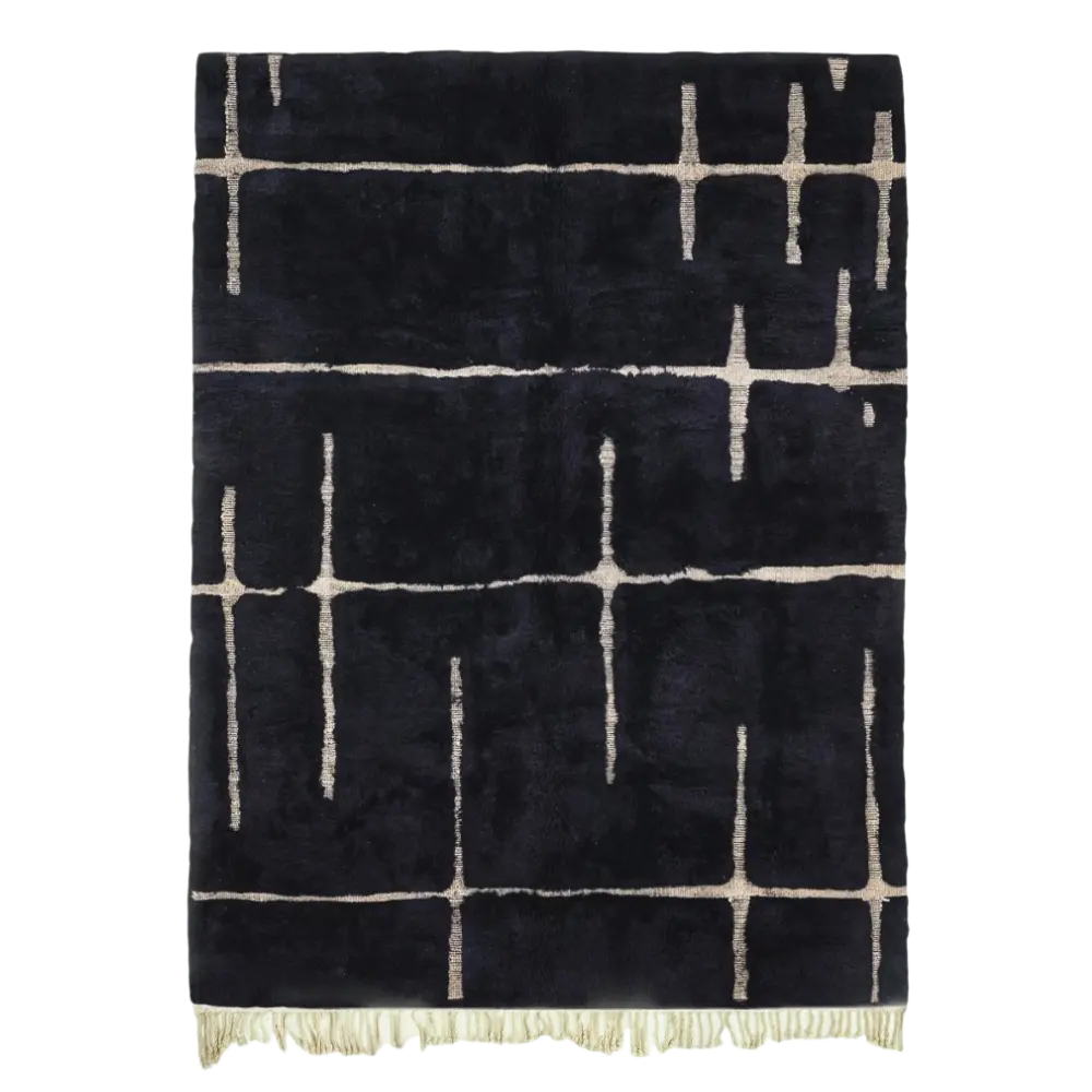Hidden Stars – Black Abstract Rug