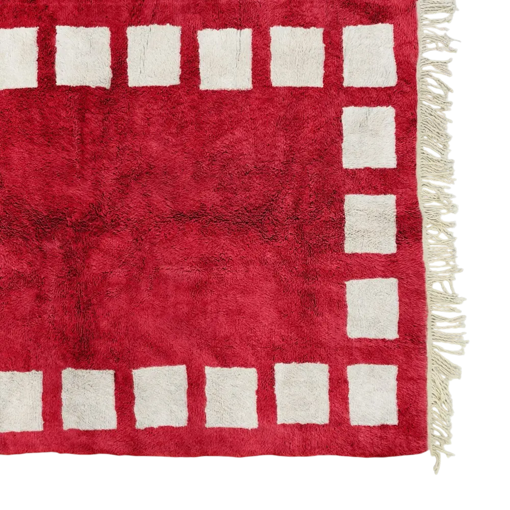 Marrakech Borders Red and Beige Rug