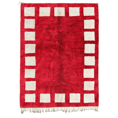 Marrakech Borders Red and Beige Rug