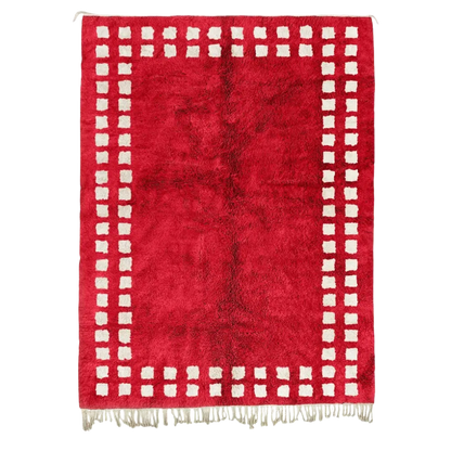 Marrakech Squares Red Beige Rug
