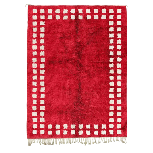 Marrakech Squares Red Beige Rug