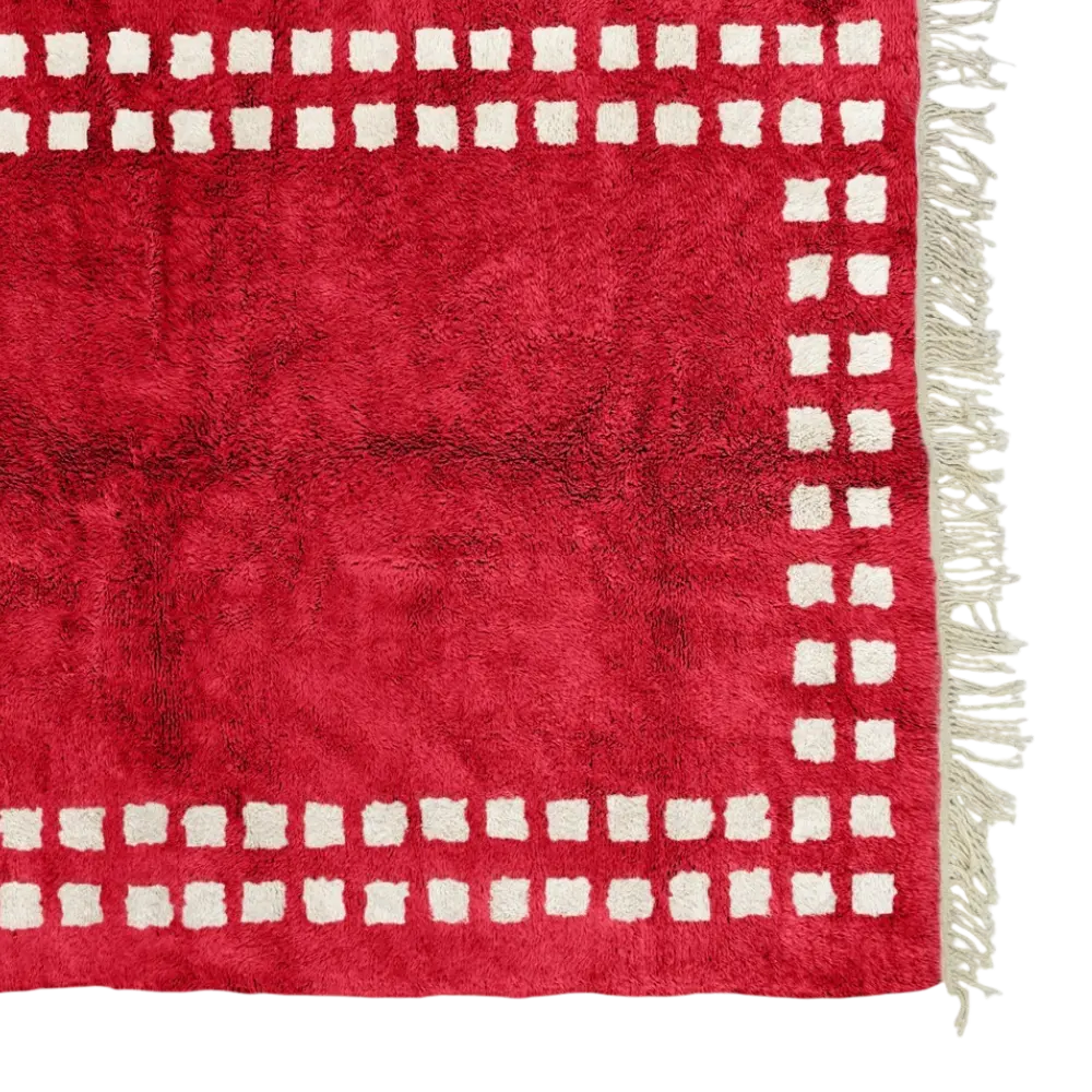 Marrakech Squares Red Beige Rug