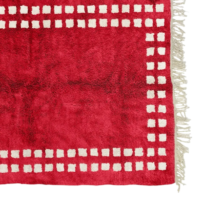 Marrakech Squares Red Beige Rug