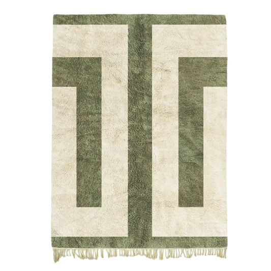 Olive Corridor Green Beige Area Rug