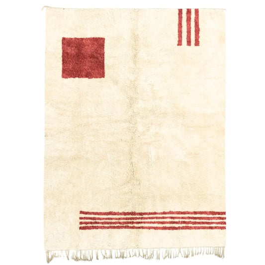Quiet Medina Red and White Striped Rug