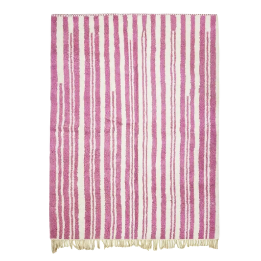 Rose Rhythm Pink and White Rug