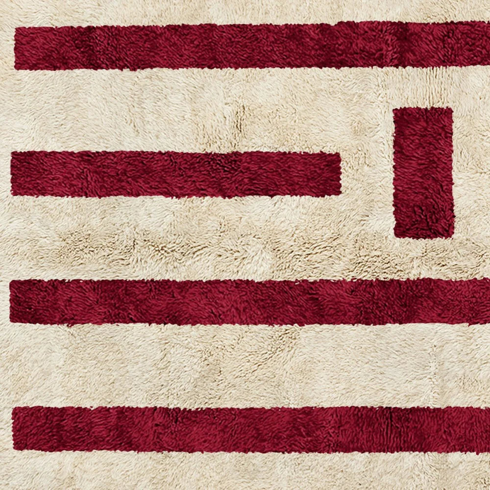 Silent Break Red Cream Rug