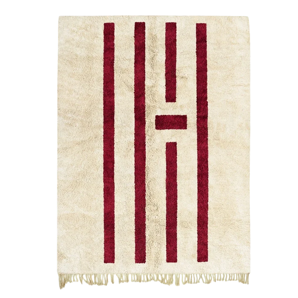 Silent Break Red Cream Rug
