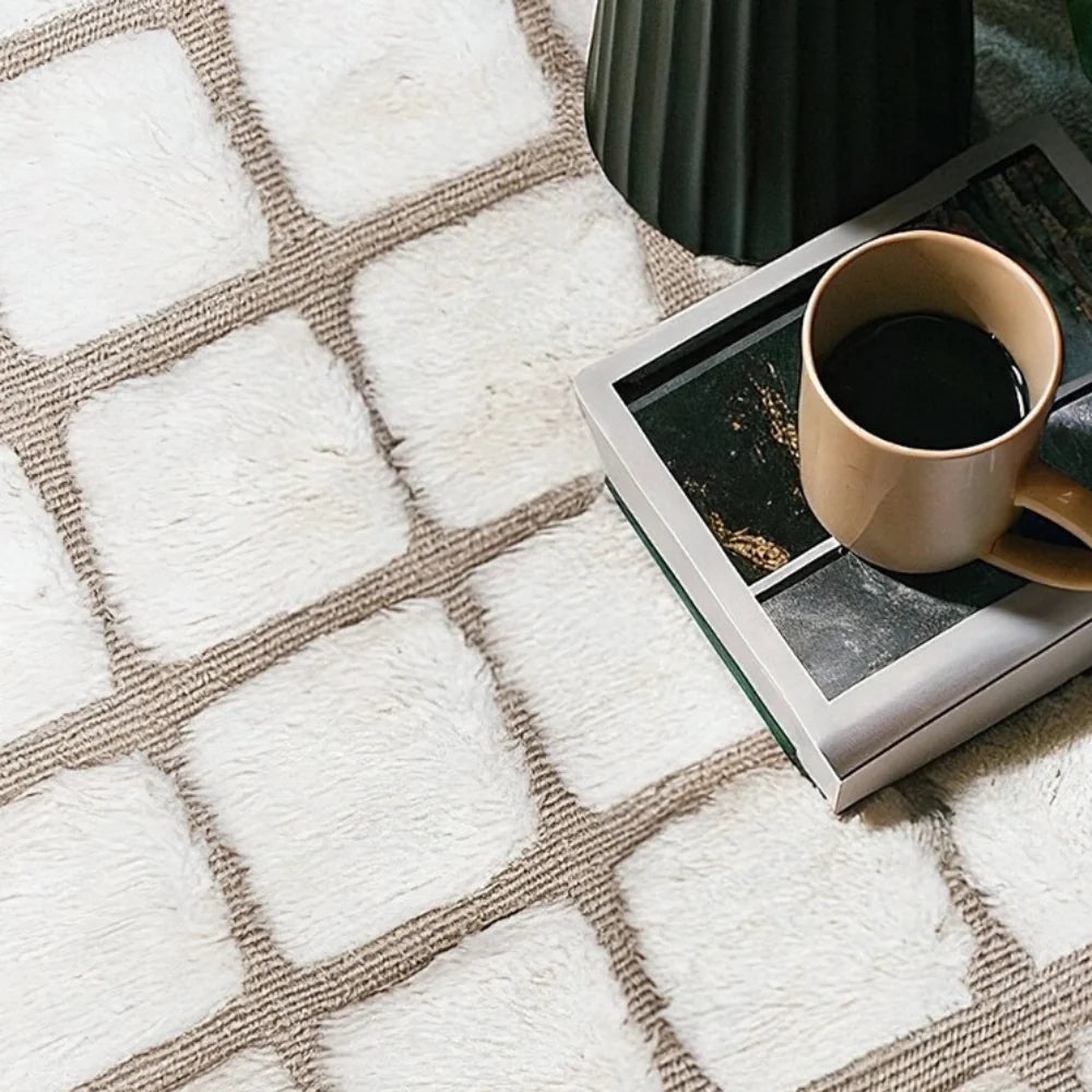 Tidli Lines – White checkered rug