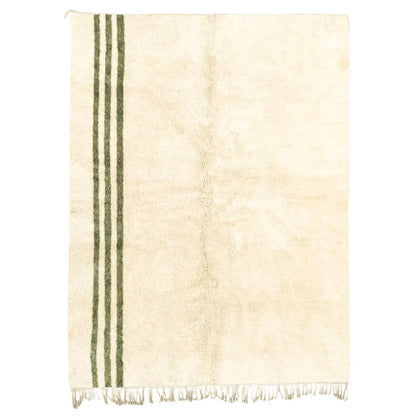 Verda Green and White Striped Rug