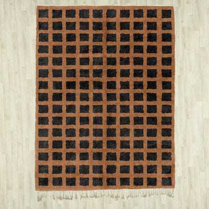 Amaynu Brown Checkered Rug