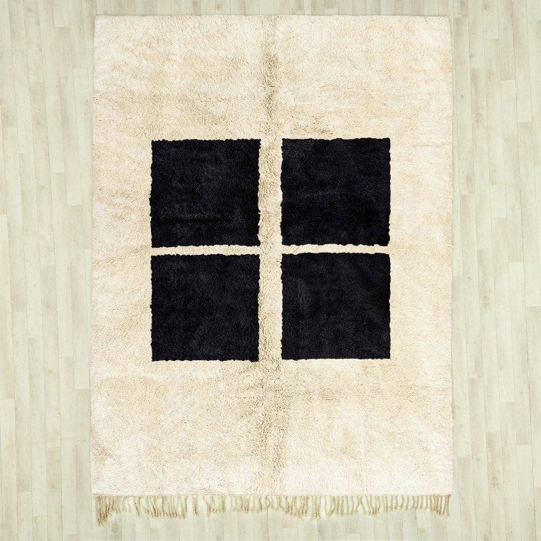 Tazewwut Beige Black Rug