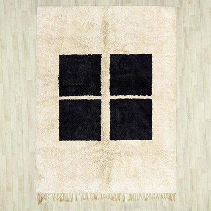 Tazewwut Beige Black Rug