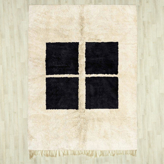 Tazewwut Beige Black Rug