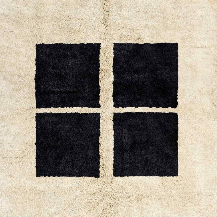 Tazewwut Beige Black Rug